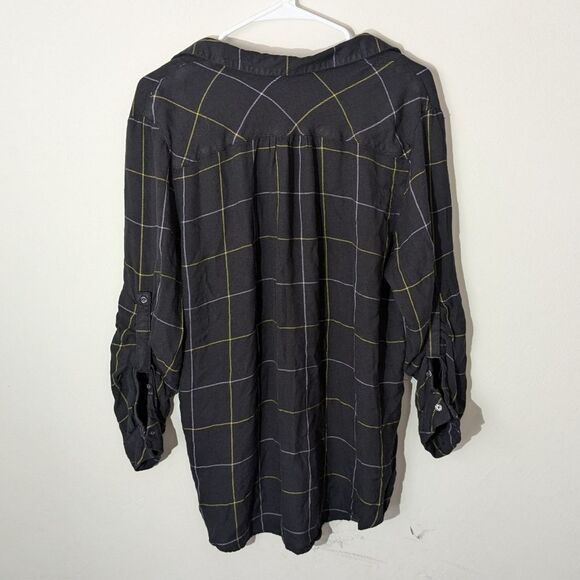 Lord & Taylor Grid Print Button Down Flannel Shirt Women's Size XL - Picture 2 of 8